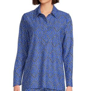 Jude Connally Hadley Garden Lattice Print Jude Cloth Knit Long Sleeve Tunic